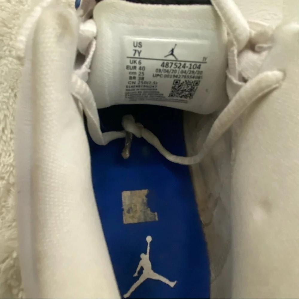 Jordan 14 Retro White Hyper Royal Sneakers Shoes GS Size 7Y